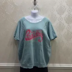 RODEO CROWNS 半袖スウェット ロゴ 水色 ゆったり レディース