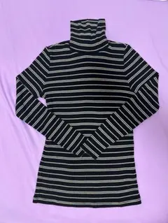タートルネック ボーダー Tシャツ