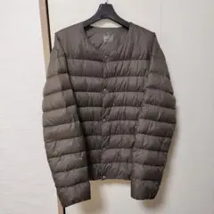 無印良品 ノーカラーダウンジャケット L ブラウン　ポケッタブル