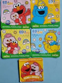 エディオン USJ セサミストリート シール 5枚セット 非売品 エルモモッピー