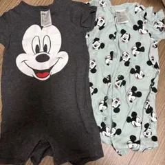 H&M ミッキーマウスロンパース 12-18M 2枚セット
