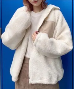 WEGO ウィゴー フードボアブルゾン ホワイト