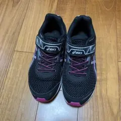 アシックス　レーザービーム キッズスニーカー ブラック/ピンク　21cm