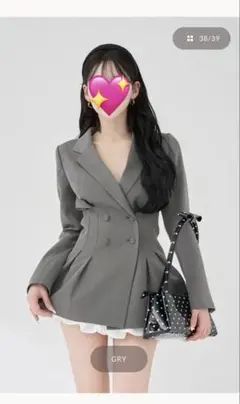 Darich ダーリッチ パネルデザインシルエットぺプラムジャケット