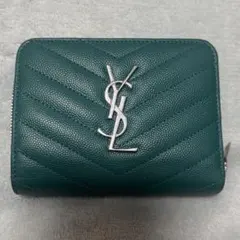 Saint Laurent 二つ折り財布 グリーン