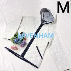 【LAVENHAM】キルティングジャケット　白　フーディー　レディースＭ相当
