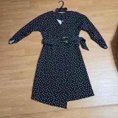 ZARA BASIC ドット柄 カシュクールワンピース