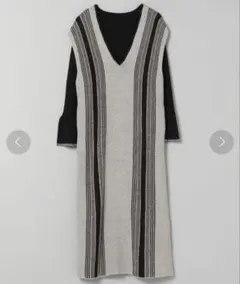 【JEANASIS】ラインパターンダブルジャガード2Pワンピース