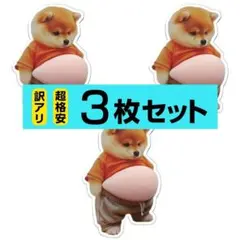 <訳あり>3枚 柴犬 ぷにぷに シール おなか 3D ぷっくり シール帳 イヌ