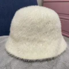 美品✨️INGNI バケハ 白 ファー シャギーハット バケットハット