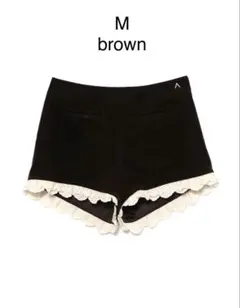 Velour mini pants brown mサイズ andmary Velour mini pants ブラウン M - メルカリ