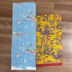 琉球　沖縄　紅型柄　端切れ