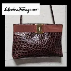 B304 Salvatore Ferragamo クロコダイル風ショルダーバッグのサムネイル