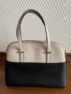 美品kate spade 2way ショルダー&ハンドバッグ ホワイト/ブラック