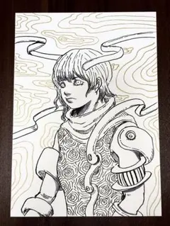 こっち来る？ ポストカードサイズ 一点物 オリジナル手描き原画
