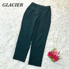 グラシア スラックス M ダークグリーン テーパード ウエストゴム きれいめ