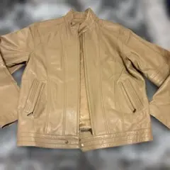 RICH ADD ベージュレザーライダースジャケット Lサイズ