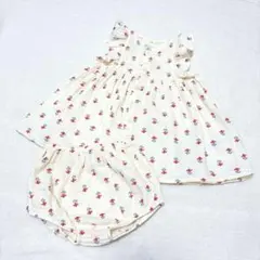 プチバトー　ワンピース　ブルマセット　オーガニックコットン　花柄　黄色　綿