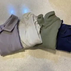 プチバトー　ベビー肌着　長袖ロンパース4色セット　サイズ80