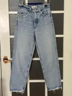 MOUSSYマウジーデニムパンツテーパードブルーサイズ24【S】