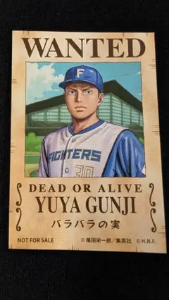 ファイターズ　ONE PIECE 手配書　ステッカー　郡司選手　日ハム