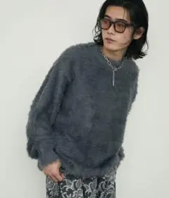 Shoowtime シャギーモヘアライクルーズクルーネックニット　ファー　韓国