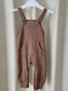 くすみブラウン ワッフルサロペット ロンパース｜ナチュラル 韓国子供服