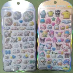 新品未開封★サンリオ☆コットンパフィーシール 2種セット★シナモロール