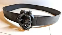 DIESEL　ディーゼル　レザーベルト　スカルバックル