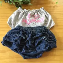 値下★✨panpan tutu♡デニムフリフリボトム➕アイラブマミーブルマ♡F✨