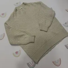 ローリーズファーム　リボン柄　ベージュニット