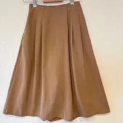 VIS キュロット　ワイドパンツ　ウエストゴム モカブラウン　S 大人カジュアルのサムネイル