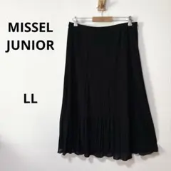 【美品】ミゼール　ミセス　大きいサイズ　ブラック　LLプリーツスカート　ロング丈のサムネイル