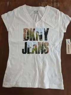DKNY JEANS Vネック Tシャツ ホワイト Mサイズのサムネイル