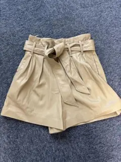 ZARA ベージュ キュロット ウエストリボン付き