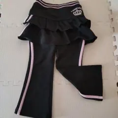 P.MOON LOVE フリル付きレギンス 黒