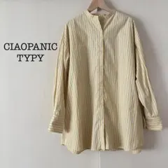 CIAOPANIC TYPY♡バンドカラーストライプBIGシャツ　黄色