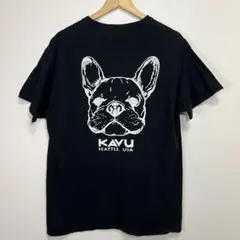KAVU (カブー) フレンチブルドッグ バックプリント Tシャツ ブラック Lのサムネイル