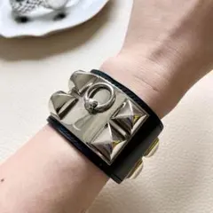 HERMES コリエドシアン S ブラック シルバー金具 □R刻印 箱保存袋付のサムネイル