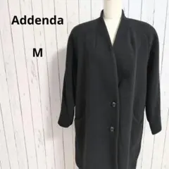 Addenda☆ウールコート　M　黒　毛90%　ミドル丈　アウター　きれいめのサムネイル
