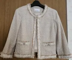 M-premierBLACK ノーカラージャケット 36