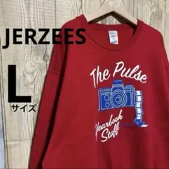 JERZEES トレーナー カメラ柄 裏起毛トレーナー L