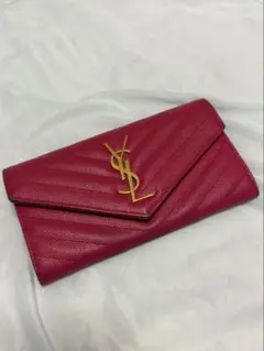 サンローラン 三つ折り財布 ショッキングピンク SAINT LAURENT - メルカリ