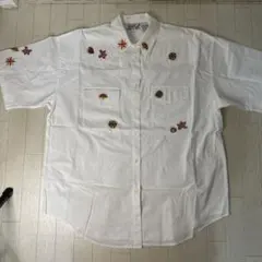 コットン100% rafi 刺繍入り 半袖シャツ 42