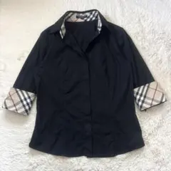 バーバリー ロンドン シャツ ノバチェック ホースロゴ 黒38