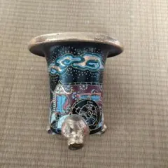 京楽焼万年青鉢の青い竜と波４号 京楽焼万年青鉢の青い竜と波4号 - メルカリ