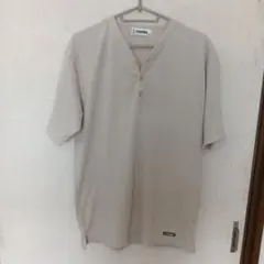 最終価格)U.P renoma ヘンリーネック ポロシャツ ベージュ Mのサムネイル