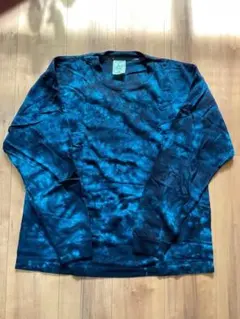 新品未使用　USA製　タイダイ染めTシャツ　ネイビーエメラルドブルー　L