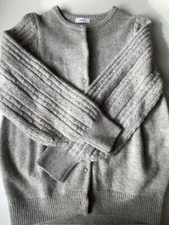 SHIPS any: レース編み クルーネック カーディガン