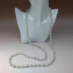 あこやロングネックレス　レアナチュラルバロック 8mm　 ベビーパール コンビ